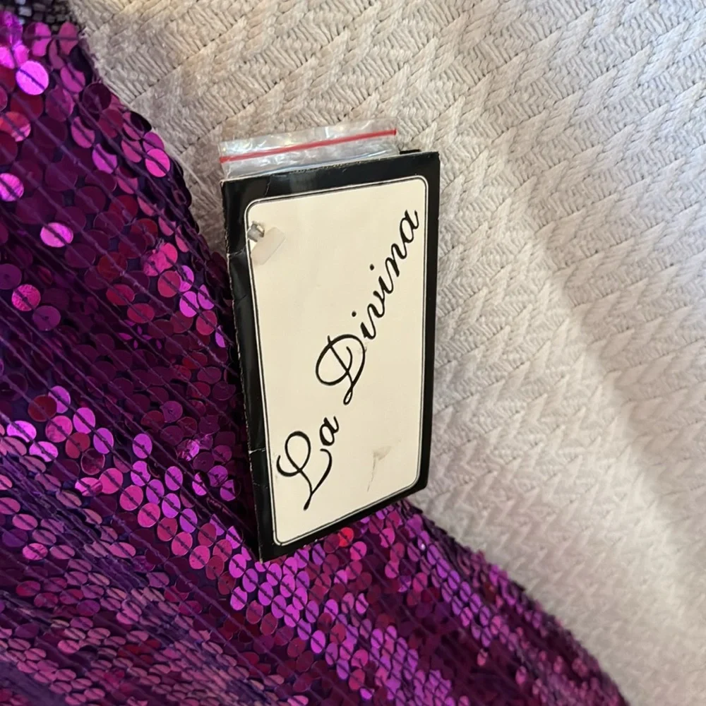 La divina dress purple shimmer sequined dress brand new with tags - Picture 3 of 12
